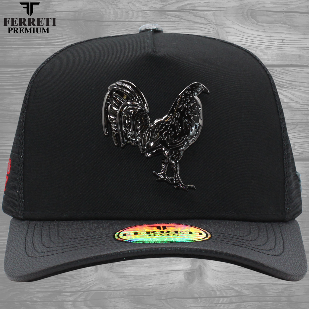 Ferreti Hats PREMIUM FT83M black Mr. Gallo Gorra con Maya