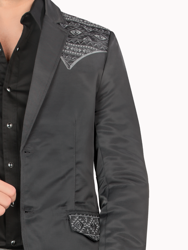 Saco MONTERO Bordado Para Caballero Estilo MT-2181 Charcoal / Gris