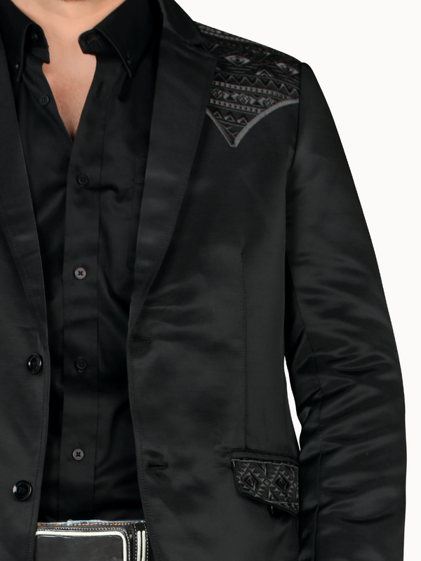 Saco MONTERO Bordado Para Caballero Estilo MT-2181 Negro / Charcoal