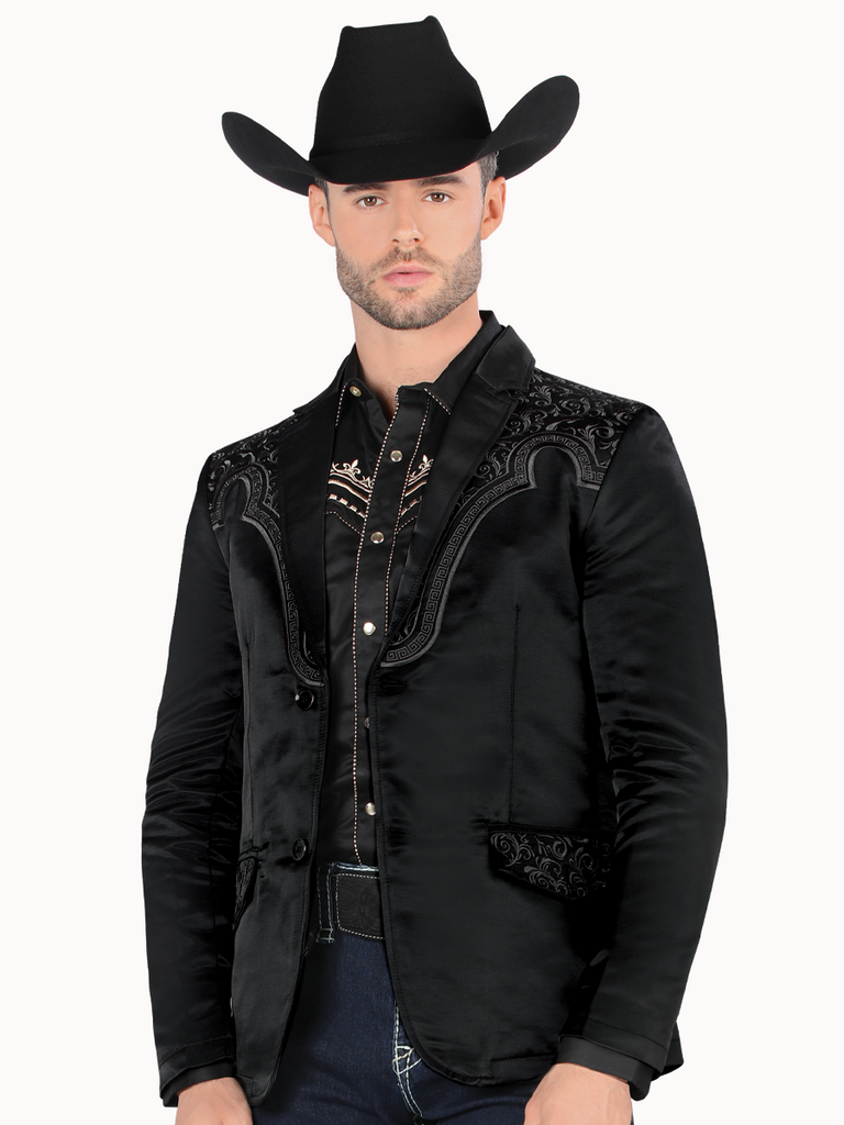 Saco MONTERO Bordado Para Caballero Estilo MT-2179 Negro / Charcoal